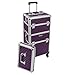 Produktbild anndora® Trolley 4 Rad Pilotenkoffer aubergine Aluminium Beauty Case Teleskop
