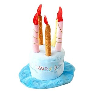 Leisial Sombrero de Cumpleaños para Perro Mascotas Gato Lindo Sombrero de Pastel Disfraz Fiesta de Cumpleanos Accesorio Suministros para Mascotas