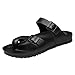 Produktbild ZIYOU Unisex Pantoletten Sommer Beiläufige Strand Peeptoe Sandalen für Damen Herren Atmungsaktiv Rutschfeste Hausschuhe(Schwarz,37 EU)
