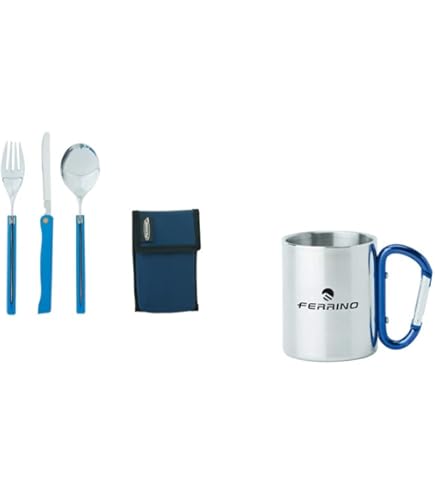 Set Posate Da Campeggio Pieghevoli In Acciaio Inox - Forchetta, Coltello, Cucchiaio Con Apriscatole - Foto 4