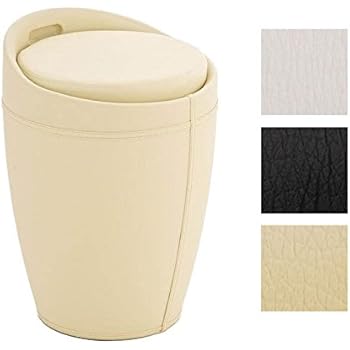 CLP Sitzhocker ALICE mit Stauraum I Runder Badhocker mit Sitzkissen I