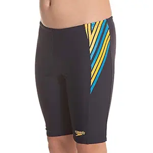 Speedo Logo Panel Jammer for Boys (Color: True Navy/Mango/Pool)