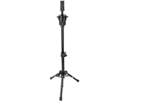 DIOCHE Trípode de peluca ajustable, soporte de trípode para entrenamiento de peluquería, modelo de salón y maniquí, color negro