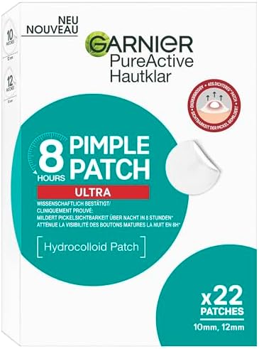 Garnier Pelliccia Pimple Toppe Ultra – Idrocolloidale per brufoli – Cerotti per brufoli ammorbidiscono la visibilità in 8 ore – Protezione da batteri e espressioni – 22 pezzi