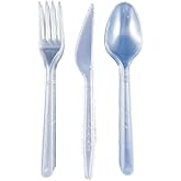 Hard Thick Plastic Fork - Knife - Spoon - 1. Quality Luxury Clear Fork-spoon- Knife 3&rsquo; Set