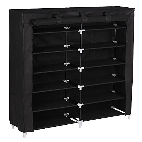Songmics 7 Schicht staubdichtes Schuhablage Schuhregal Schuhschrank schwarz für ca. 36 paar Schuhe Schuhständer 115 x 110 x 28 cm RXJ12H
