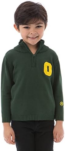 NCAA Oregon Ducks Boys Quarter Zip Sweater, 3 Tall, Green