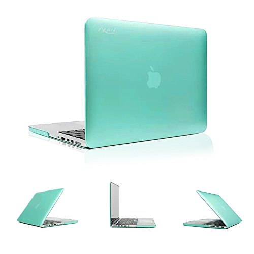 tinxi® Zweiteilige Matte Gummierte Harte Schutzhülle für Apple Macbook Pro Retina 13,3 Zoll (Modell A1425 A1502) Hülle Cover Schale Schutz Hülle Tasche Etui Case Shell Hard Plastik transparent mattiert türkis grün (Passt nicht für Macbook Pro 13.3 zoll A1278)