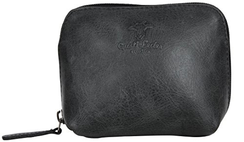 Kosmetiktasche Leder Gusti Leder studio „Leo“ Geldbörse Geldtasche Wasserfester Innenstoff Kulturtasche Kosmetik Tasche Utensilientasche Schminktasche Reisebeutel Rindsleder Vintage Schwarz Grau 2A5-20-6wp - 8