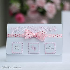 14 Einladungskarten Einladung Taufeinladung Taufe Mädchen Handarbeit binnbonn