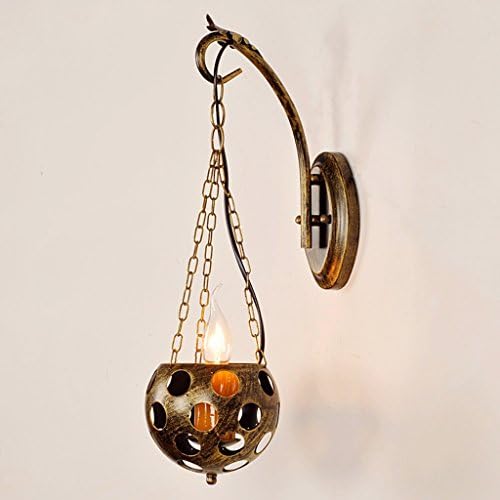 WOOE Retro Wall Lamp Square Outdoor Wall Sconces Fixture & Metal Wall Lights with Creative Candle Light Nostalgic Bar Light E14 1 Light
