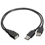 hacer cable usb doble alimentacion  Doble Cable de extensión USB 2.0 (macho a USB hembra cable adaptador de alimentación de plomo