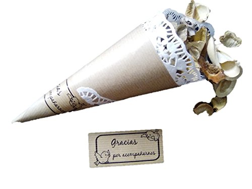 50 Conos- boda para confeti o arroz ¨Gracias por acompañarnos¨