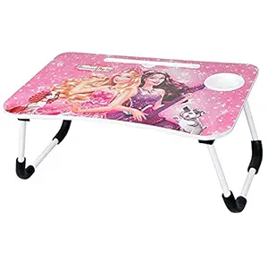 MDs Store Laptop Table Foldable Adjustable Non-Slip Legs Reading Table Tray, Laptop Table, Laptop Stands, Laptop Desk Bed Table for laptops , Study , Bed and Breakfast Table (Barbie)