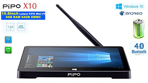 BOLV Pipo X10 Z83 MINI PC 10,8 Zoll Z8300 Dual-OS-Tablette PC Windows 10 + Android 5.1 4G / 64G 802.11 b / g / n LAN Kapazitive Pipo X10 Touch-Screen-Set-Top-Box