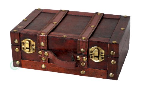 vintiquewise altmodischen Koffer mit Träger, Antique Cherry, klein - 2