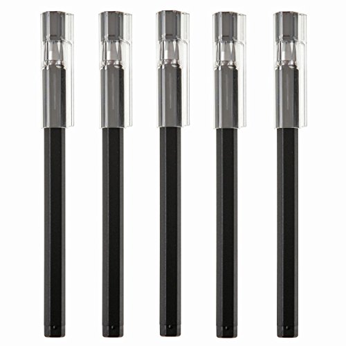Muji Gel Ink 0.25 mm extra Fine High Quality Ball Point Pen (Black) X 5 By Muji