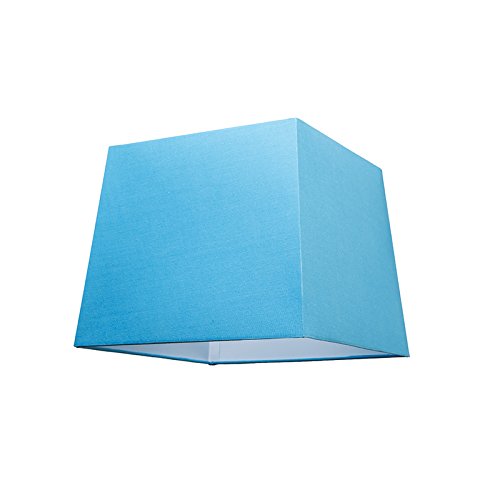 QAZQA Klassisch / Antik / Landhaus / Vintage / Rustikal / Modern / Polyester Lampenschirm 30cm quadratisch SU E27 hellblau , Quadratisch konisch Schirm Pendelleuchte
