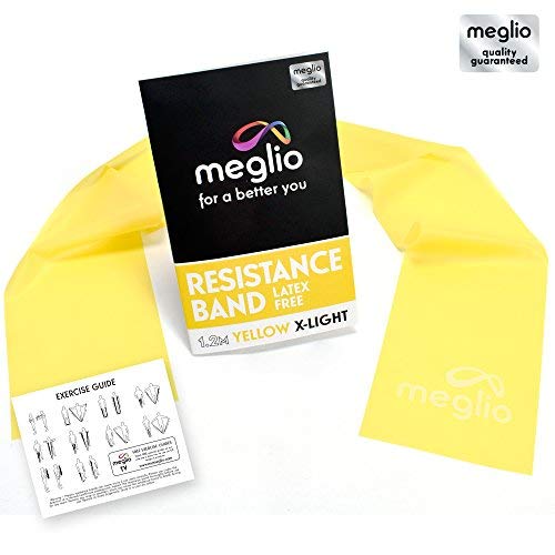 MEGLIO Banda Elástica Látex para la Movilidad, Fuerza y rehabilitación 1.2 m - Manual Incluido