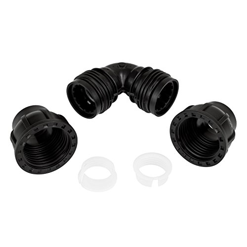 Stabilo-Sanitaer PE Rohr Verschraubung 32 x 32 mm Winkel 90 Grad Rohrwinkel Klemmverbinder Klemmverschraubung Fitting Verbinder - 2