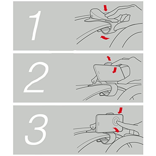 OFKPO Supporto Auto Universale per Telefono con la Clip Design Porta Cellulare Auto Regolabile per iPhone 7 6 6s Plus 5s SE, Samsung S6 S5 , HTC , Huawei e altri Smartphone