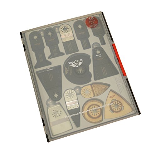 18 x topstools SW _ unk18 Mix Klingen Box Set für Bosch, Fein Multimaster, Multitalent, Makita, Milwaukee, Einhell, ergotools, Hitachi, Parkside, Ryobi, Worx, Workzone Multitool Multi Tool Zubehör - 3