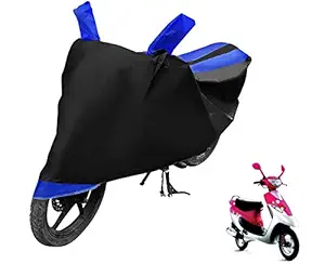 Auto Hub TVS Scooty Pep Plus Bike Cover Water Resistant (Black, Blue)