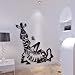 Produktbild JWQT Wandtattoos Klebriger kreativer Zebra 3D der Wand-Karikatur der lustigen lustigen Verzierungskinder der Karikatur-Madagaskar dreidimensionale Wandaufkleber, Schwarzes, klein