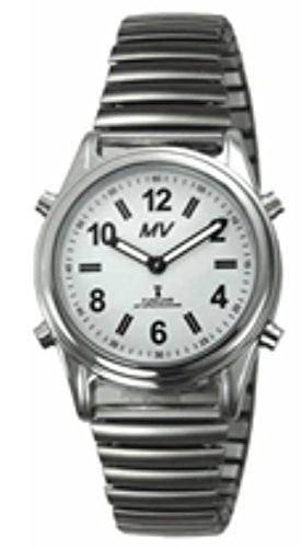 sprechende analoge Damen-Funkuhr Armbanduhr Blindenuhr Zugarmband 1138V 35mm