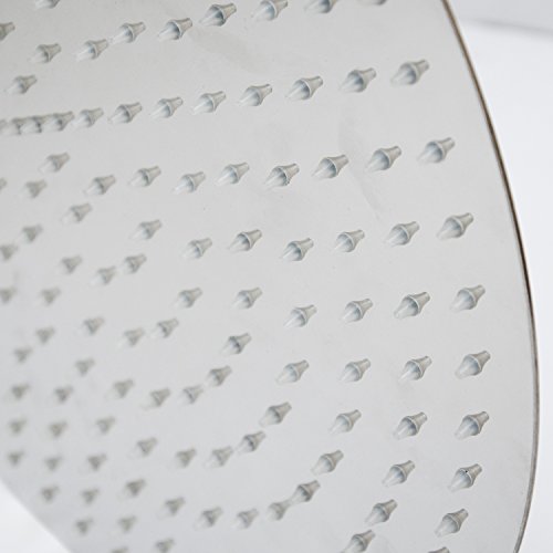 Eleganter Duschkopf aus Edelstahl | Regendusche mit Spiegeleffekt im Slimdesign | Brausekopf 30Ø cm | Silikon Anti-Kalk Noppen | Nahtlose Verbindung | Extra dünn - 4