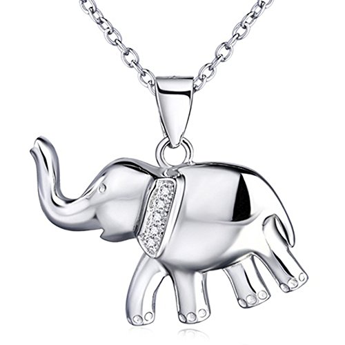 MESE London Collar Elefante Plata De Ley De 925 Colgante De La Suerte - Elegante Caja De Regalo