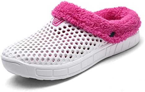 WLLH Mens Indoor Outdoor Cotton Slippers Womens Garden Clogs Breathable Mesh Lined Beach Closed Toe Ultra Lightweight Non-Slip Sole Winter Warm Breathable Shoes For Mens White 38