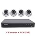 Price comparison product image Security Camera System, Hikvison Turbo DVR 4 channel 1080P H.265 Pro+/H.265 Pro/H.265,with 4pcs 4 in 1 1080P Metal Dome Security Cameras Outdoor/Indoor Dome Camera, Up to 10TB (HDD not included)