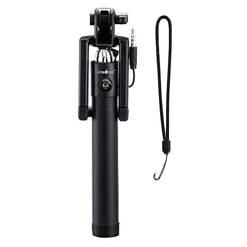 LENOGE Selfie Stick Selfie Stange Stab Erweiterbare Kabelsteuerung Halterung Halter fotografieren f¨¹r iPhone Samsung und andere Android£¬ios Smartphones Schwarz - 2