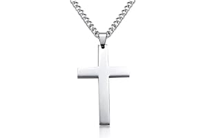Rackumic 3 st kors hänge smycken set stål halsband armband ring | Unik korsform, stort utseende, 3-delat set, halsband armband, ring, hiphopstil