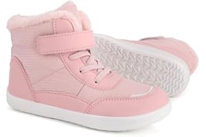 Dinint Kinder Winter Barfußschuhe Jungen Mädchen Rutschfest Schneestiefel mit Breite Zehenbox Kinder Outdoor Winterschuhe Gr.25-36