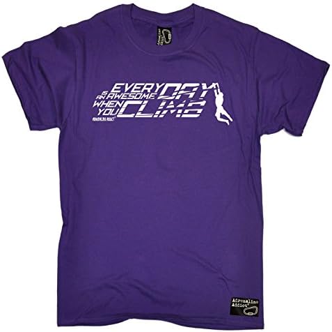 Adrenaline Addict - Men's Everyday Is An Awesome Day Climb Rock Climbing T Shirt Climb Bouldering Tee Climber Gloves Gear Birthday Gift Christmas Present - T-SHIRT