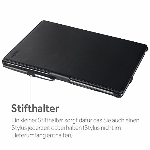 iPad Pro 12.9 Hülle, EasyAcc iPad Pro 12.9 2015 Hülle Schutzhülle Case Hochwertiges PU Leder Etui – mit Standfunktion und Automatischem Schlaf Funktion für iPad Pro 12.9 2015 (Modellnummer A1673 A1674 A1675) – Schwarz, Kunstleder - 6