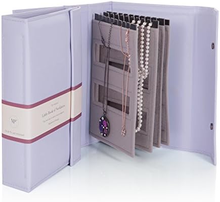 Little Book OfLittle Book of Necklaces Lilac/Light Purple Faux Leather Book Necklace Case
