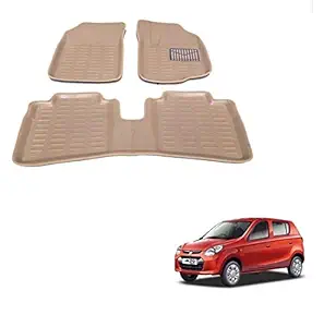 KOZDIKO TPE Car 3D Foot Mats for Maruti Suzuki Alto 800 , Beige