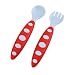 Lalang Kids Baby Training Fork and Spoon Travel Eating Set with Carry Case (grey)