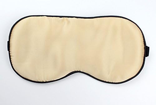 Magic78 7-Steps Mulberry Silk Eye Mask/Sleeping Mask with Free Earplugs and Carrying Pouch (Champagne)