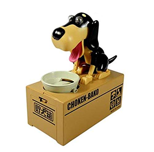 Calico Brown Stripe Dog Child Piggy Bank Guardar diseño de Moneda Cute Funny Animal Stealing Money Box Storage Child Gift
