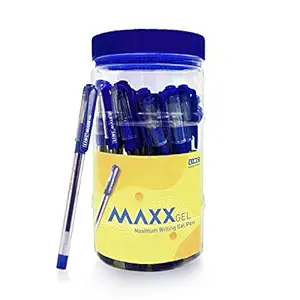 Linc Maxx Lightweight Gel Pen Jar | Blue Ink Gel Pens | Jar of 30 Units | Blue Gel Pen Set for Office and School Use | Elasto Grip Pens for Smooth Writing with Fast Flowing Ink Technology | Pack of 30