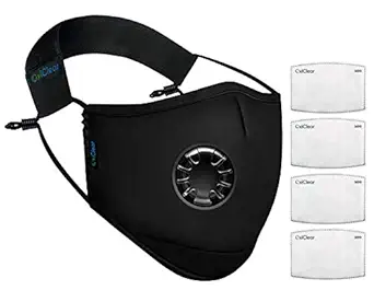 OxiClear N99 Anti Pollution Face Mask with 4 Activated Carbon Filters & Detachable Headband D.R.D.O Certified (Black)