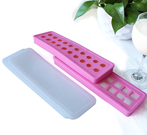 (2er-Set) Ice ball mold ice cube maker Eiskugel Form mini Eiswürfelbehälter 20 Hohlraum Eis Schokoladenmilch Geleeform Eis Kugeln Bällchen Eis cube Silikonform Backen Eiswürfelformen – Rose - 5