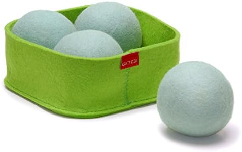 4 GETZBI Tumble Dryer Balls in Felt Box / 100% New Wool Felt / Effective Down Drying / Gentle Down Care