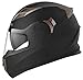 Produktbild YEMA Motorradhelm Integralhelm Rollerhelm Fullface Helm YM-829 Sturzhelm ECE mit Doppelvisier Sonnenblende für Damen Herren Erwachsene-Schwarz Matt-XL