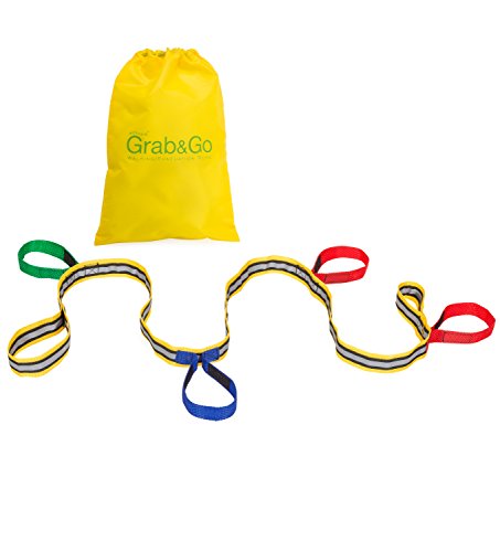 Walkodile Cuerda para niños, Grab & Go (4 niños), Diseñado por Maestros. Característica Adicional de Seguridad en Las manijas. Hola Viz Detailing. Bolsa de Transporte incluida.