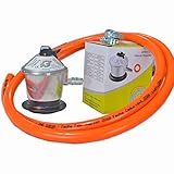 regulador butano bricomart 2 Abrazaderas incluidas Homologado - Kit 2 Metros Manguera Butano - Regulador Certificado AENOR - 2 Abrazaderas